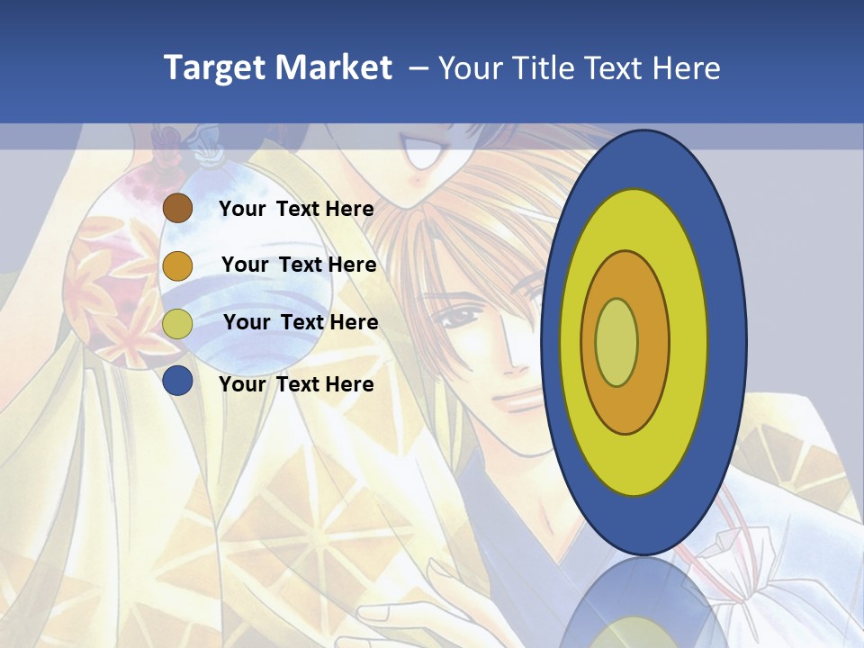 A Man And A Woman Are Holding Each Other In Front Of A Blue Background PowerPoint Template