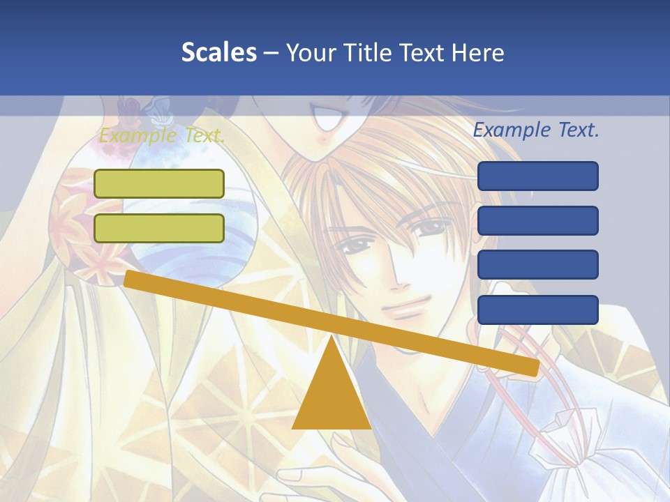 A Man And A Woman Are Holding Each Other In Front Of A Blue Background PowerPoint Template