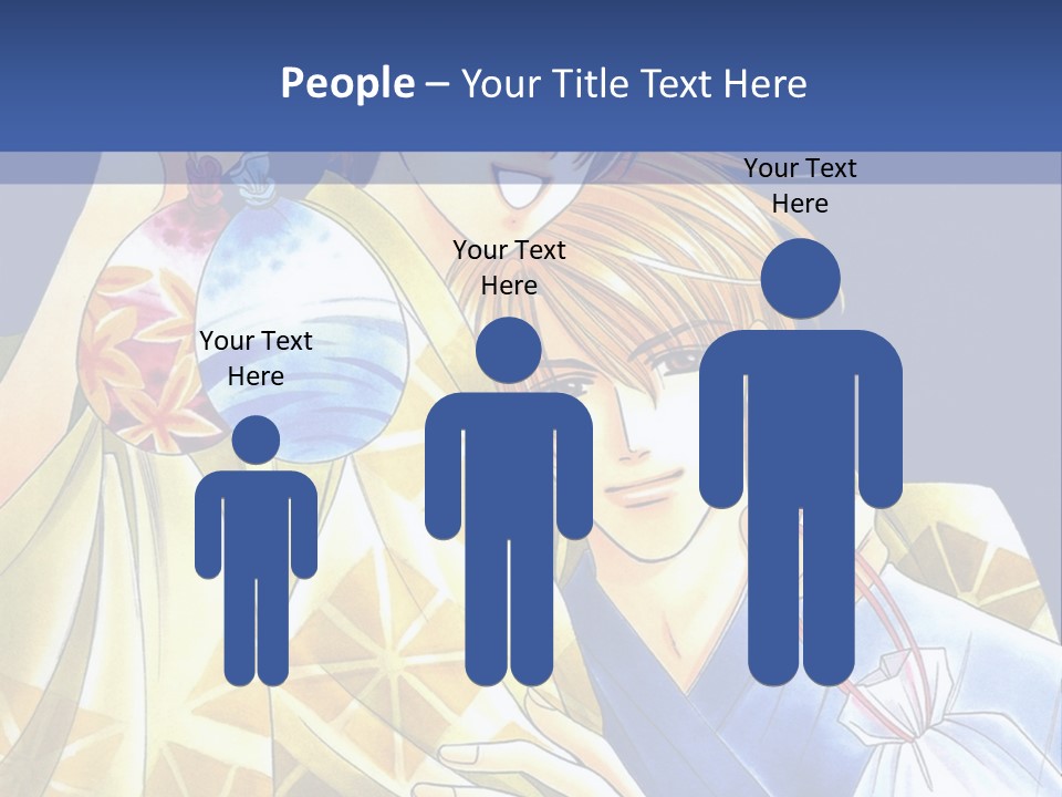 A Man And A Woman Are Holding Each Other In Front Of A Blue Background PowerPoint Template