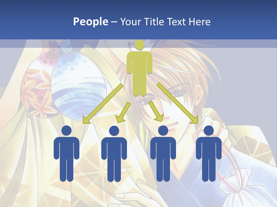 A Man And A Woman Are Holding Each Other In Front Of A Blue Background PowerPoint Template