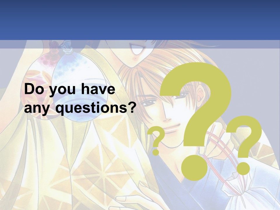 A Man And A Woman Are Holding Each Other In Front Of A Blue Background PowerPoint Template