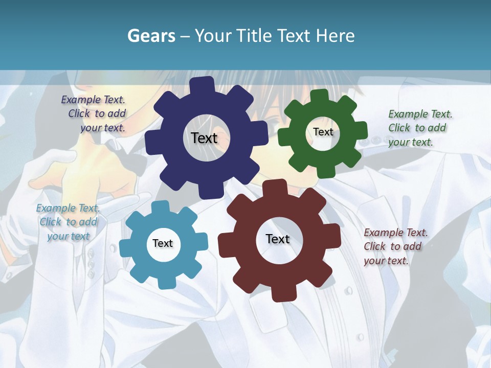 A Couple Of People Standing Next To Each Other PowerPoint Template