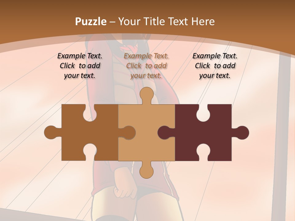 A Woman In A Red Dress Is Standing On A Bridge PowerPoint Template