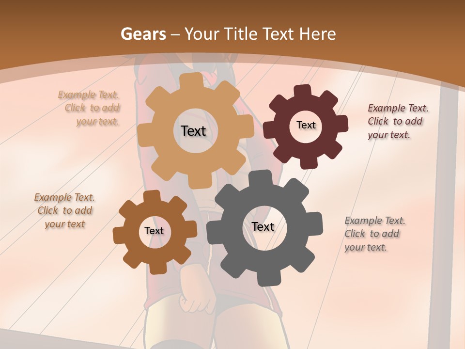 A Woman In A Red Dress Is Standing On A Bridge PowerPoint Template