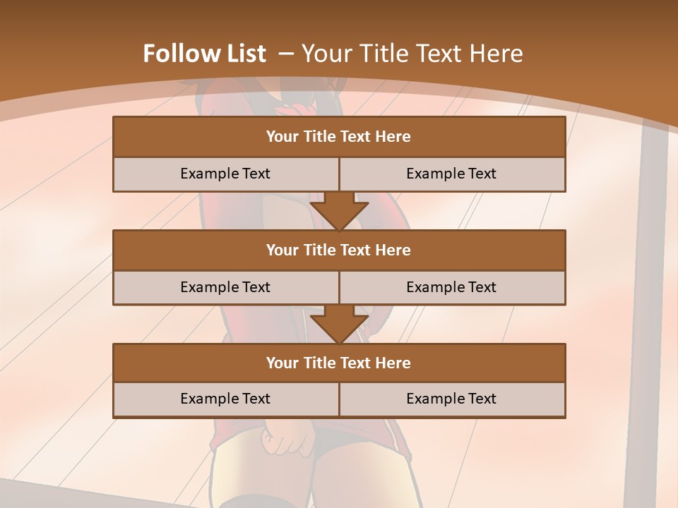 A Woman In A Red Dress Is Standing On A Bridge PowerPoint Template