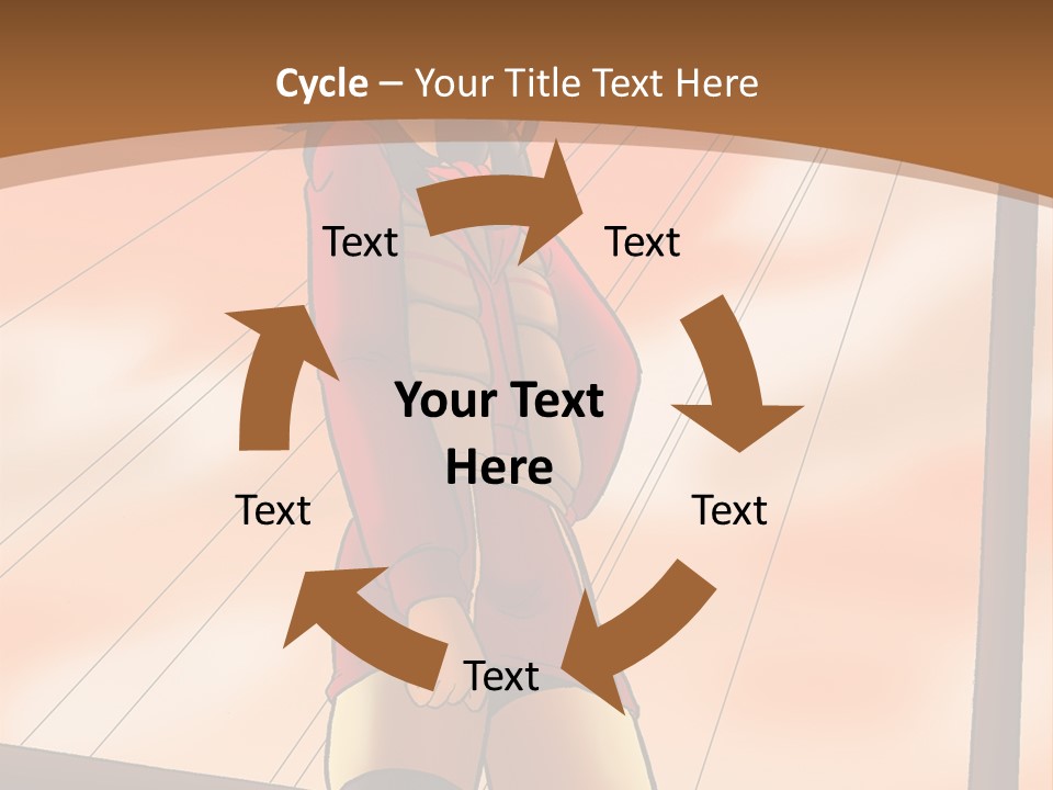 A Woman In A Red Dress Is Standing On A Bridge PowerPoint Template