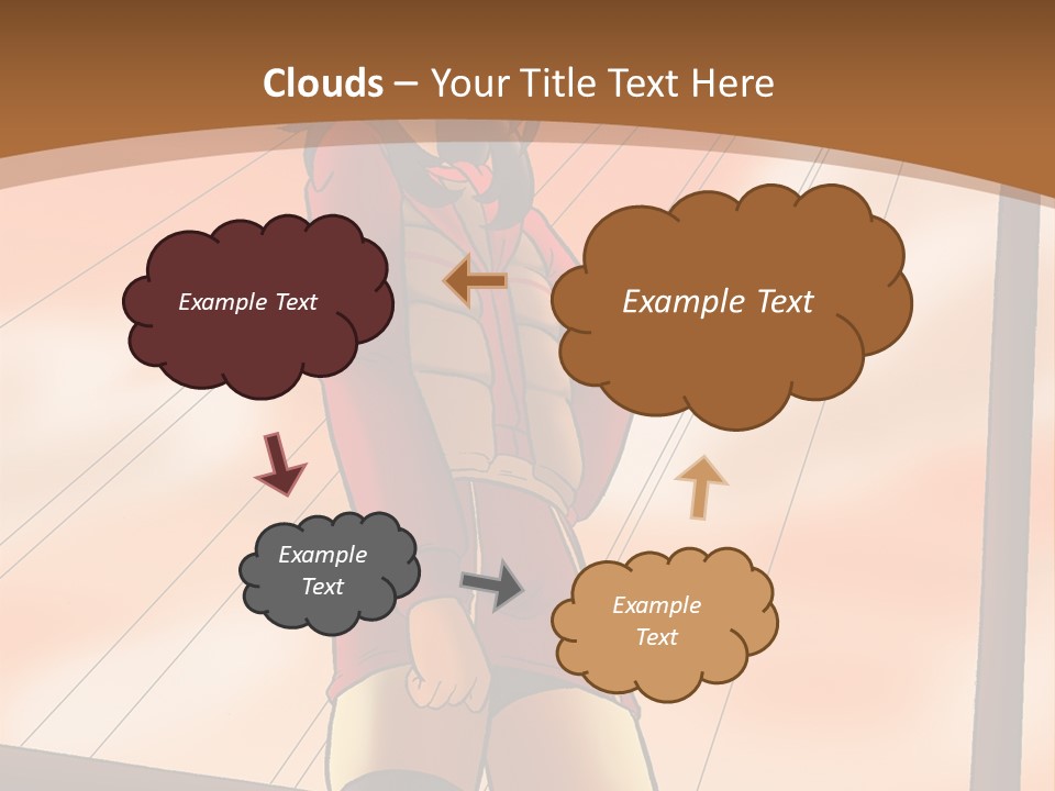 A Woman In A Red Dress Is Standing On A Bridge PowerPoint Template