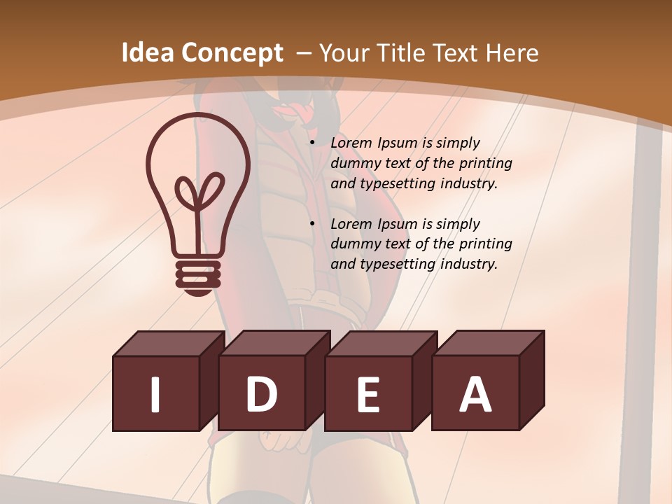 A Woman In A Red Dress Is Standing On A Bridge PowerPoint Template