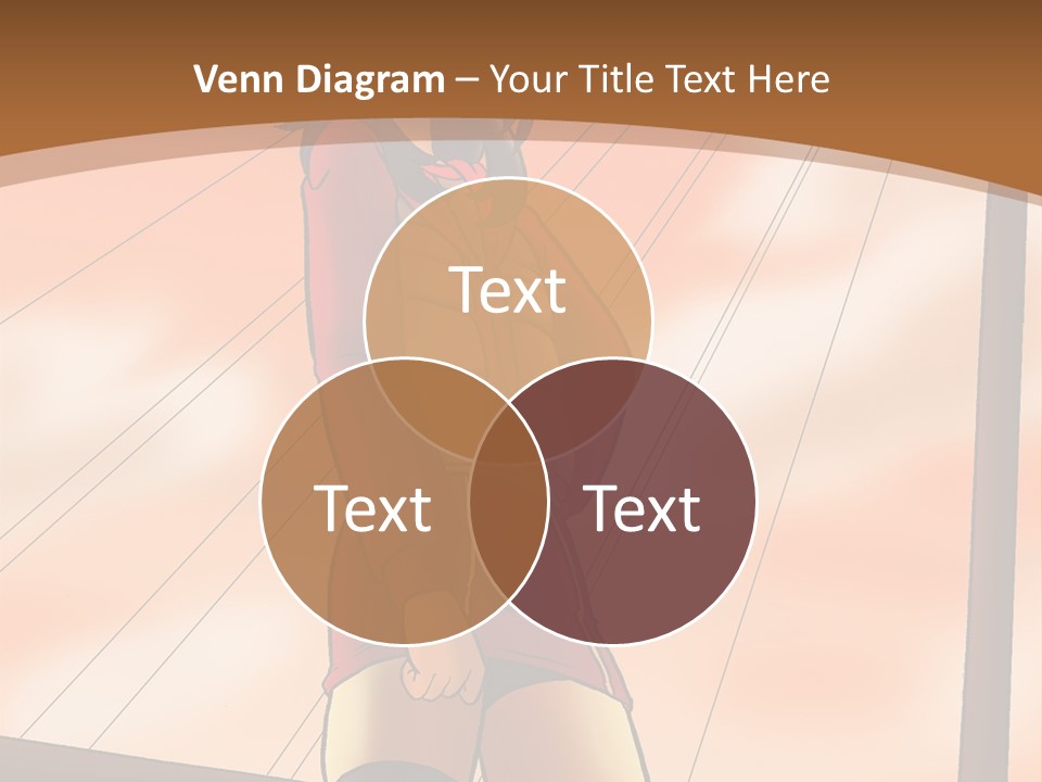 A Woman In A Red Dress Is Standing On A Bridge PowerPoint Template