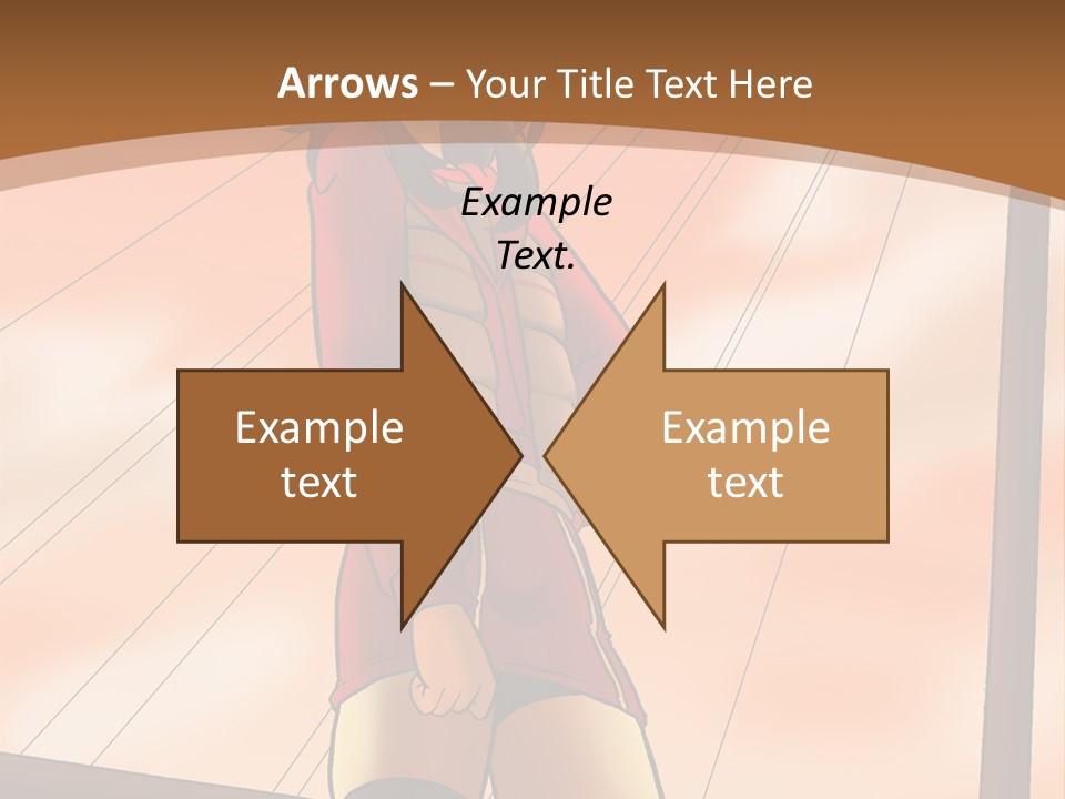 A Woman In A Red Dress Is Standing On A Bridge PowerPoint Template