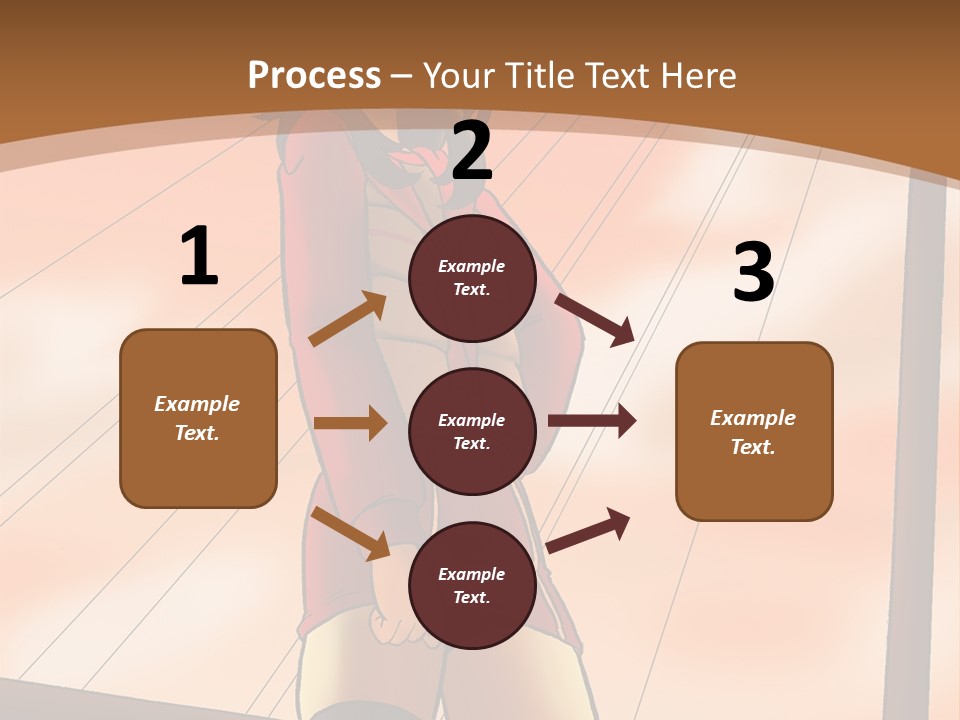 A Woman In A Red Dress Is Standing On A Bridge PowerPoint Template