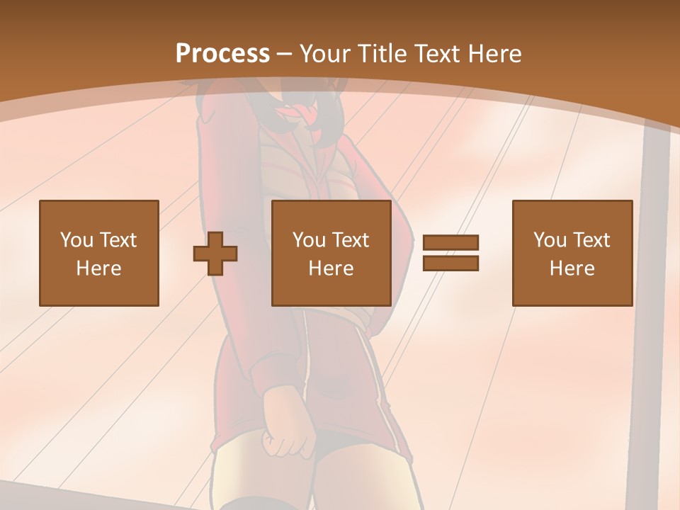 A Woman In A Red Dress Is Standing On A Bridge PowerPoint Template