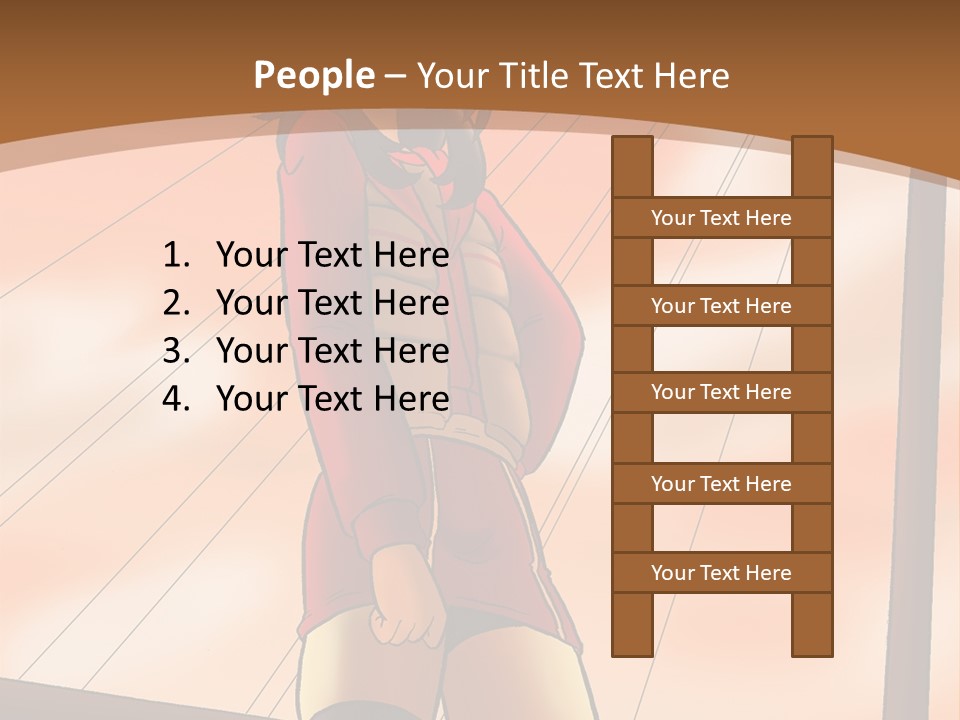 A Woman In A Red Dress Is Standing On A Bridge PowerPoint Template
