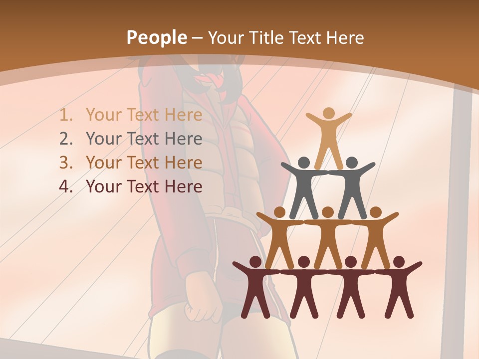 A Woman In A Red Dress Is Standing On A Bridge PowerPoint Template