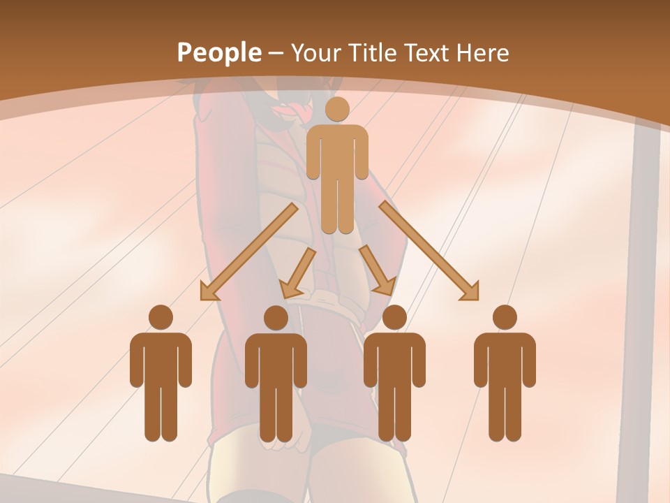 A Woman In A Red Dress Is Standing On A Bridge PowerPoint Template