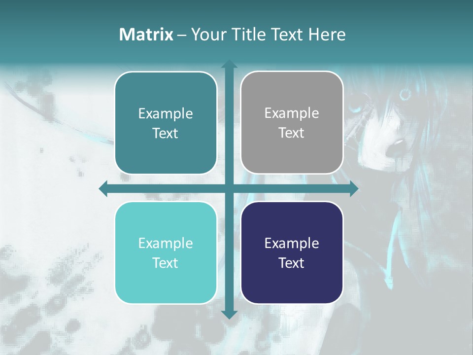 A Woman With Blue Hair Is Standing In Front Of A Black And White Background PowerPoint Template