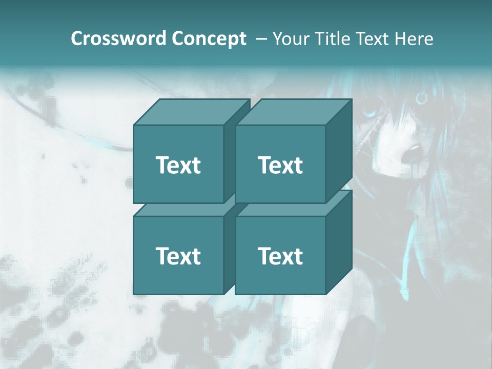 A Woman With Blue Hair Is Standing In Front Of A Black And White Background PowerPoint Template