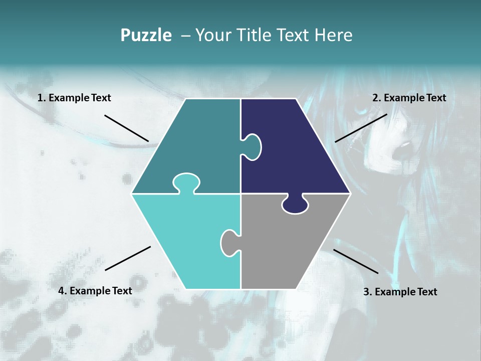 A Woman With Blue Hair Is Standing In Front Of A Black And White Background PowerPoint Template