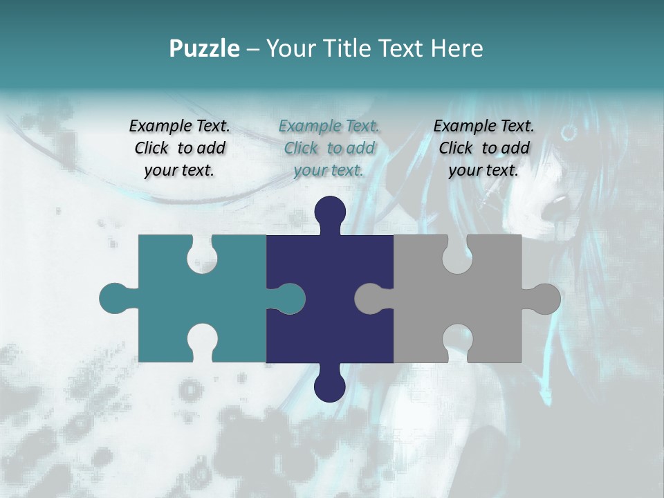 A Woman With Blue Hair Is Standing In Front Of A Black And White Background PowerPoint Template