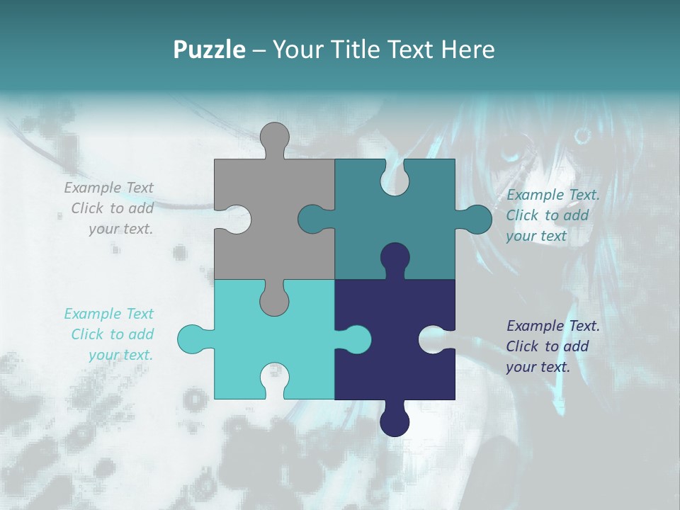 A Woman With Blue Hair Is Standing In Front Of A Black And White Background PowerPoint Template