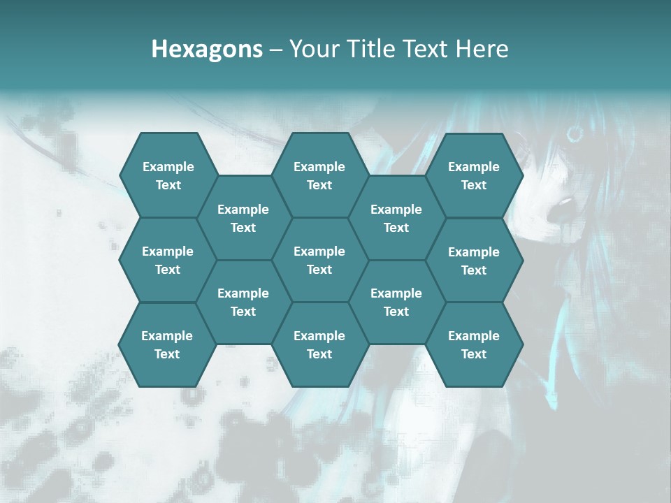 A Woman With Blue Hair Is Standing In Front Of A Black And White Background PowerPoint Template