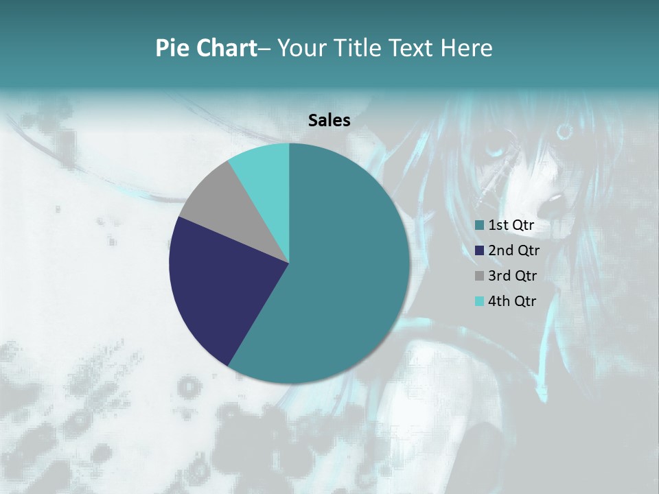 A Woman With Blue Hair Is Standing In Front Of A Black And White Background PowerPoint Template