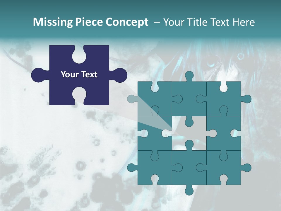 A Woman With Blue Hair Is Standing In Front Of A Black And White Background PowerPoint Template