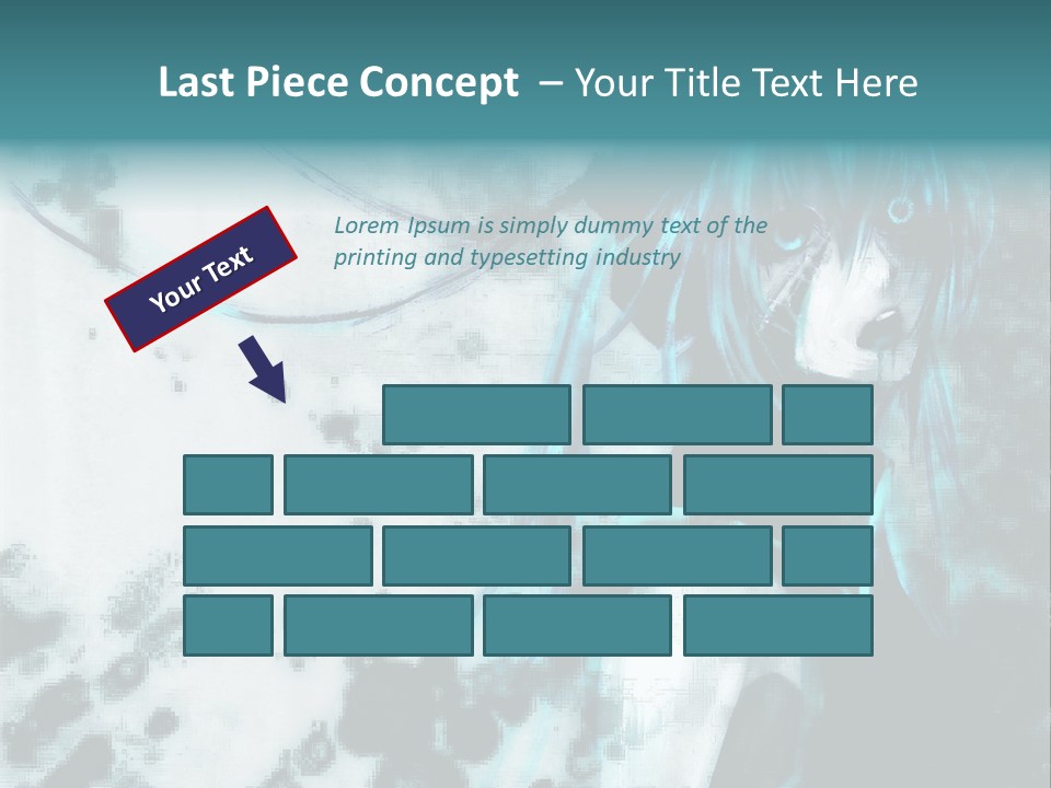 A Woman With Blue Hair Is Standing In Front Of A Black And White Background PowerPoint Template