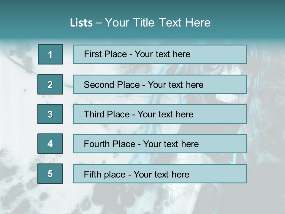 A Woman With Blue Hair Is Standing In Front Of A Black And White Background PowerPoint Template