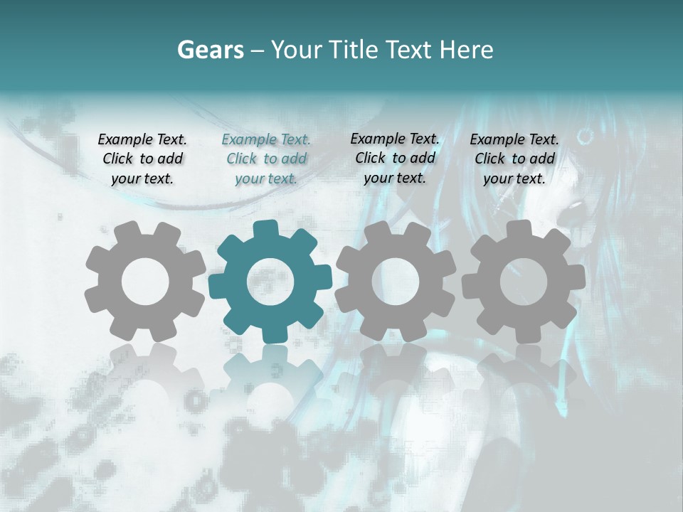 A Woman With Blue Hair Is Standing In Front Of A Black And White Background PowerPoint Template