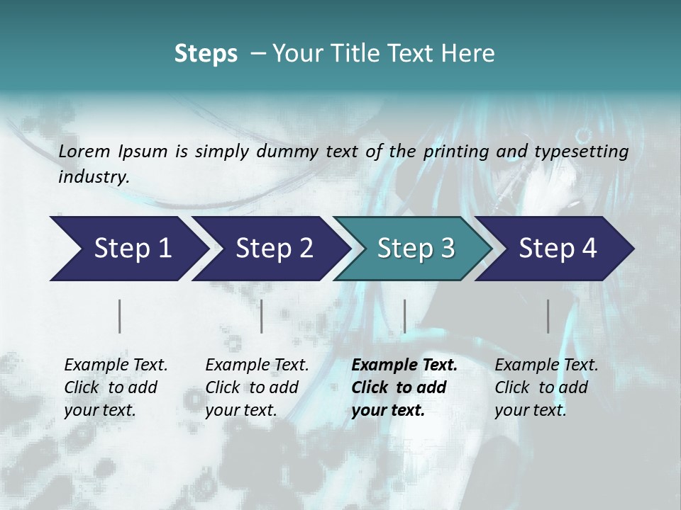 A Woman With Blue Hair Is Standing In Front Of A Black And White Background PowerPoint Template