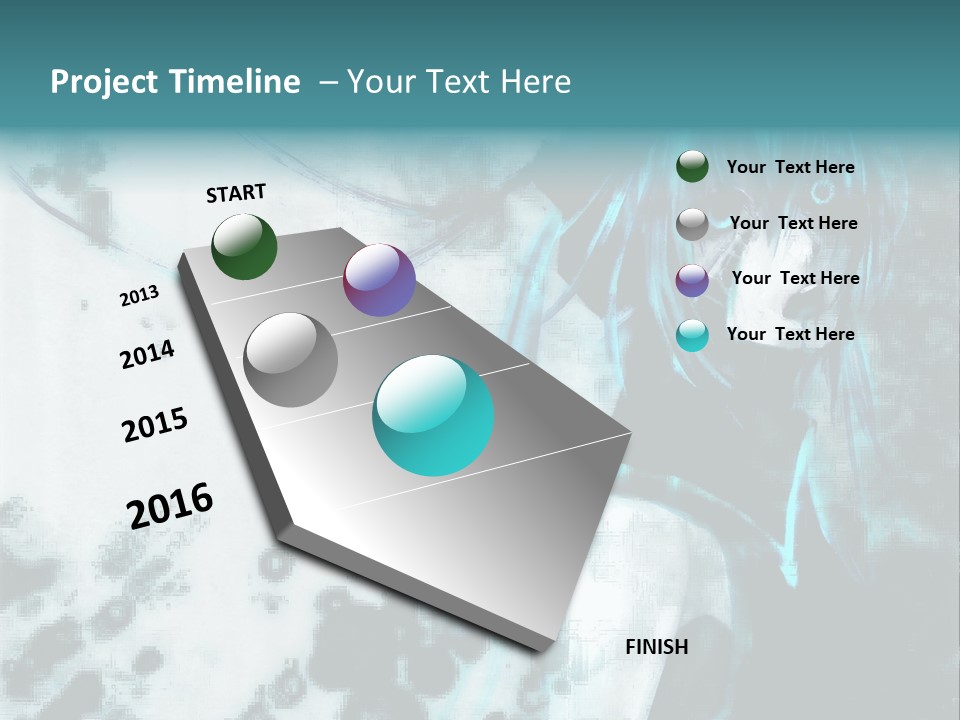 A Woman With Blue Hair Is Standing In Front Of A Black And White Background PowerPoint Template