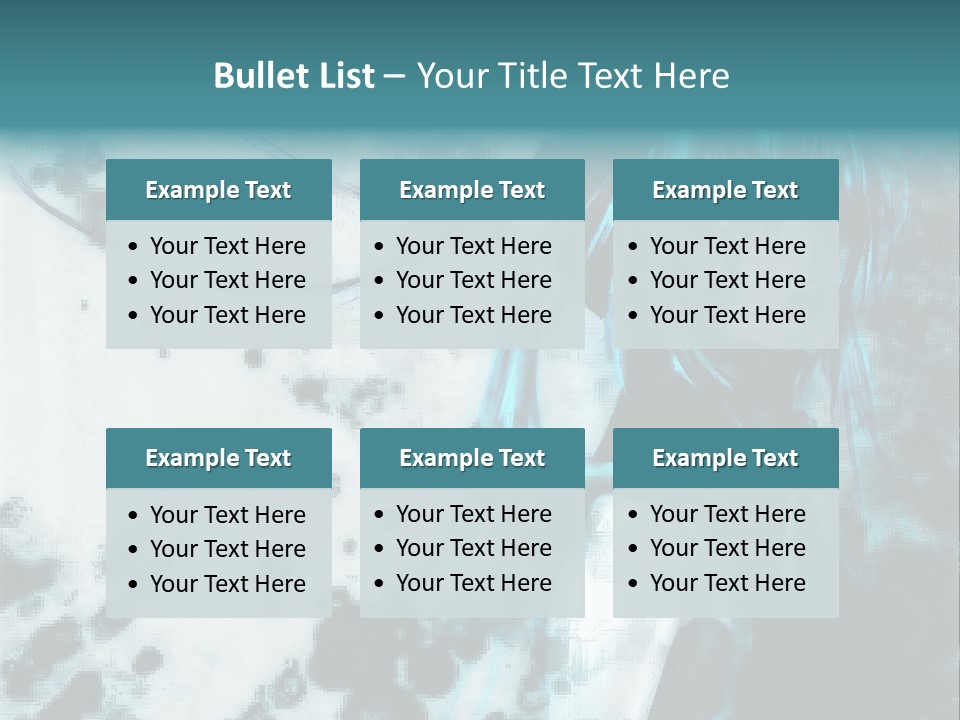 A Woman With Blue Hair Is Standing In Front Of A Black And White Background PowerPoint Template