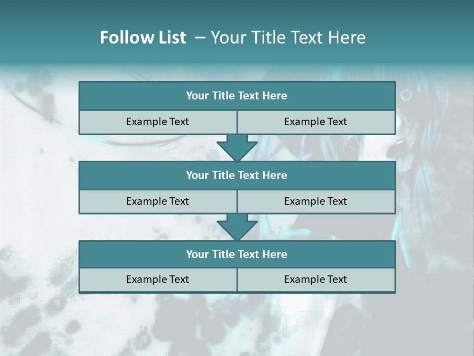 A Woman With Blue Hair Is Standing In Front Of A Black And White Background PowerPoint Template