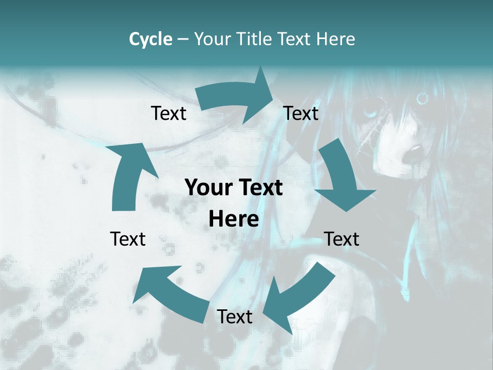 A Woman With Blue Hair Is Standing In Front Of A Black And White Background PowerPoint Template