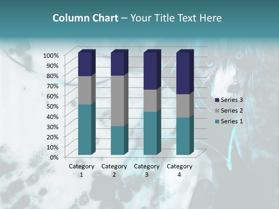 A Woman With Blue Hair Is Standing In Front Of A Black And White Background PowerPoint Template