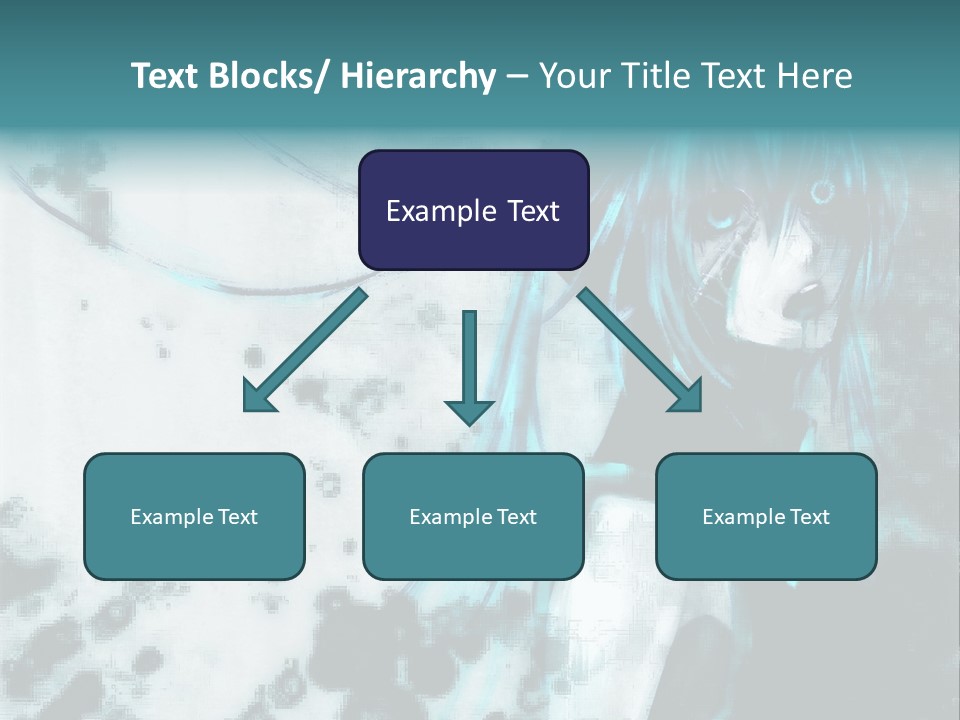 A Woman With Blue Hair Is Standing In Front Of A Black And White Background PowerPoint Template