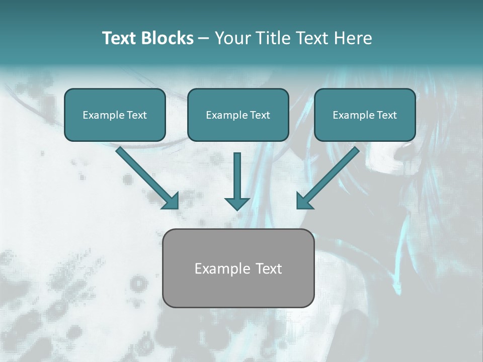 A Woman With Blue Hair Is Standing In Front Of A Black And White Background PowerPoint Template