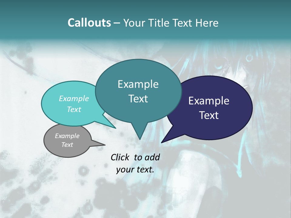 A Woman With Blue Hair Is Standing In Front Of A Black And White Background PowerPoint Template