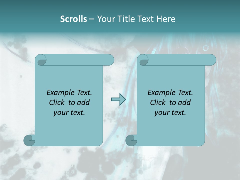 A Woman With Blue Hair Is Standing In Front Of A Black And White Background PowerPoint Template