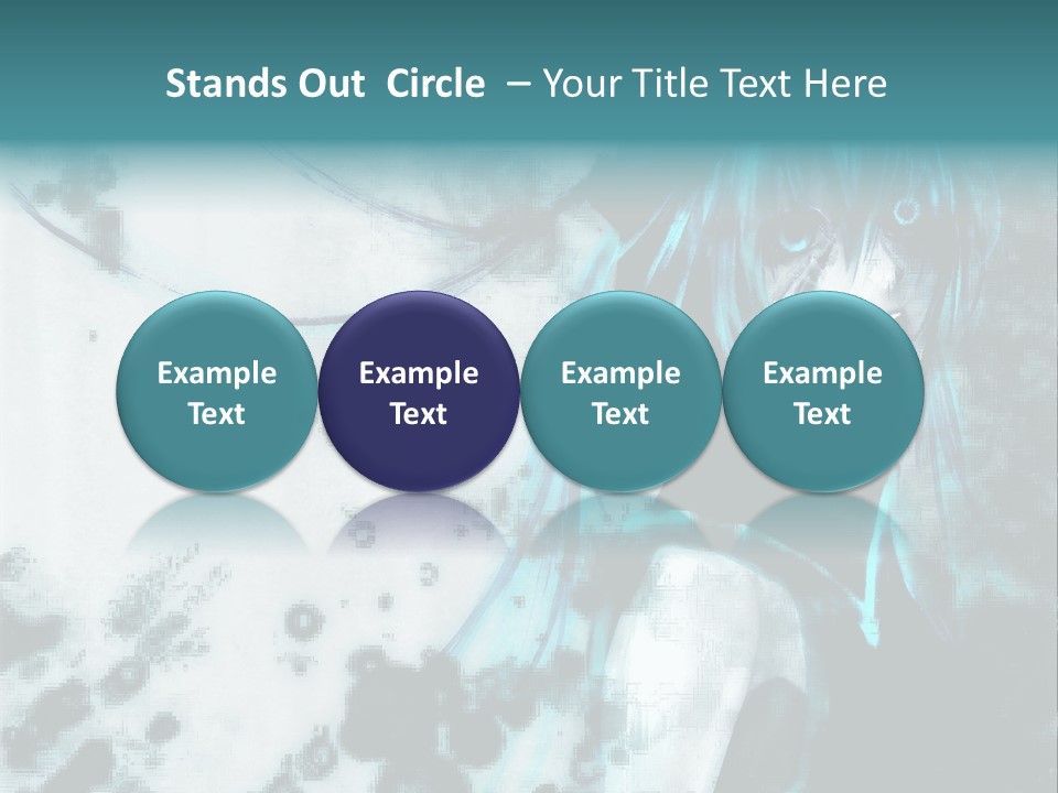 A Woman With Blue Hair Is Standing In Front Of A Black And White Background PowerPoint Template