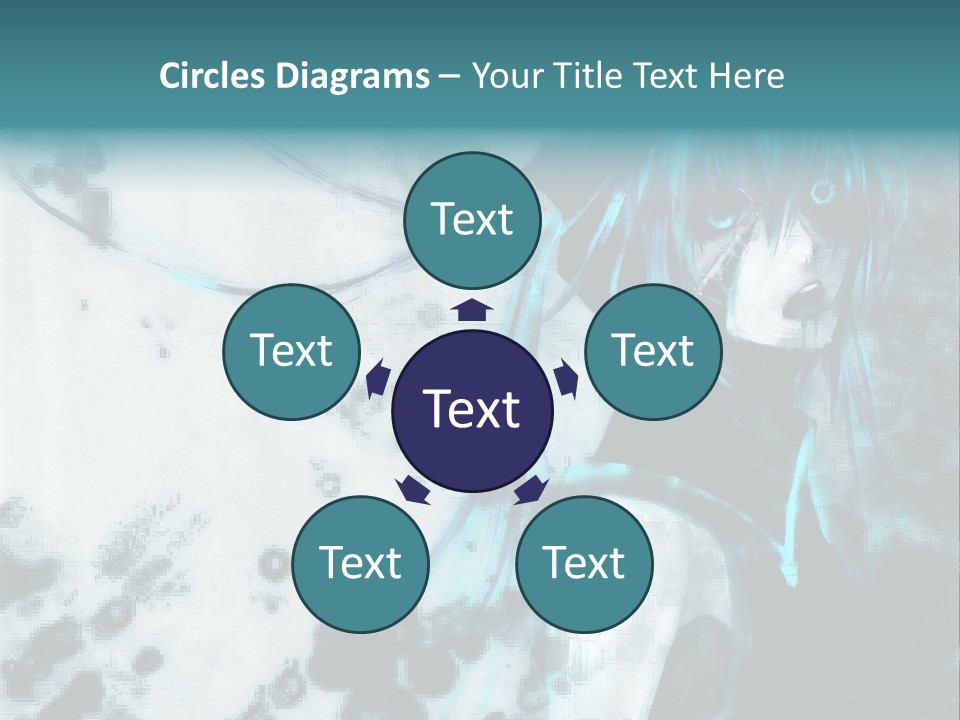 A Woman With Blue Hair Is Standing In Front Of A Black And White Background PowerPoint Template