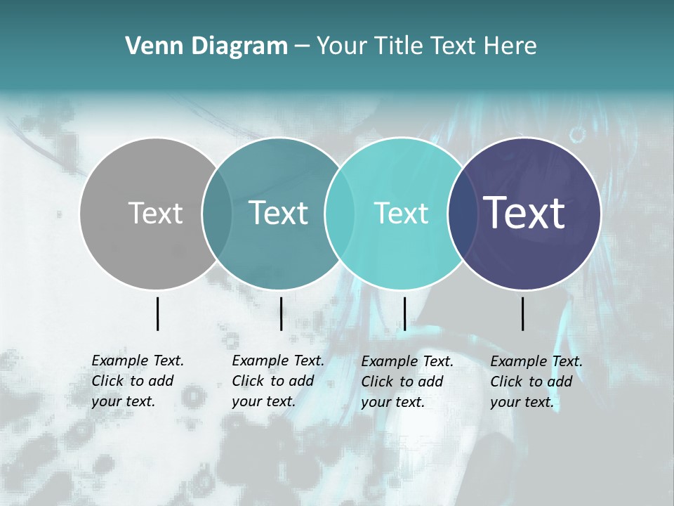 A Woman With Blue Hair Is Standing In Front Of A Black And White Background PowerPoint Template