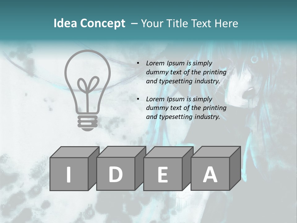 A Woman With Blue Hair Is Standing In Front Of A Black And White Background PowerPoint Template