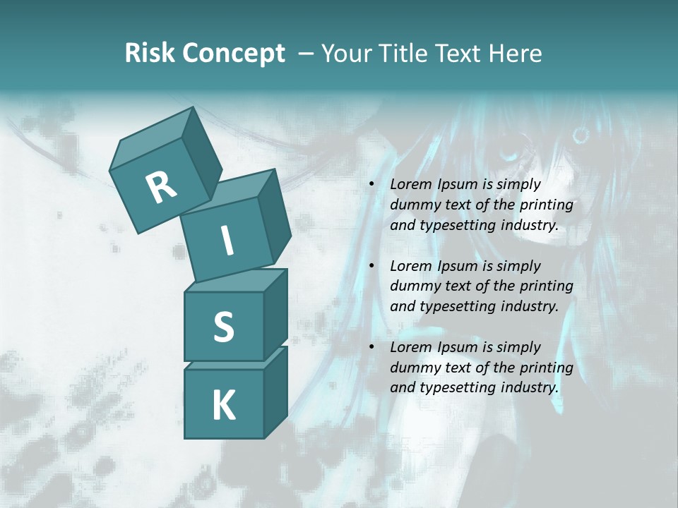 A Woman With Blue Hair Is Standing In Front Of A Black And White Background PowerPoint Template