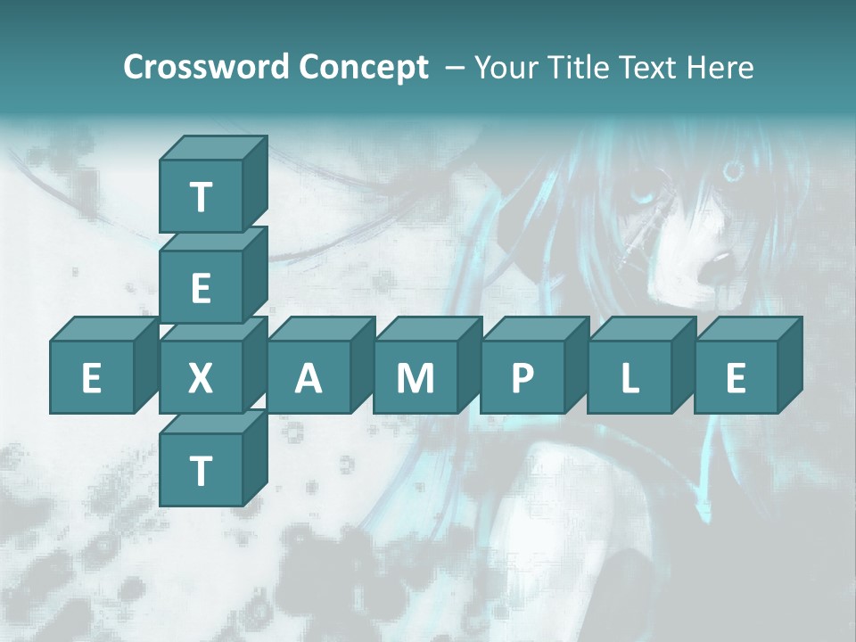 A Woman With Blue Hair Is Standing In Front Of A Black And White Background PowerPoint Template