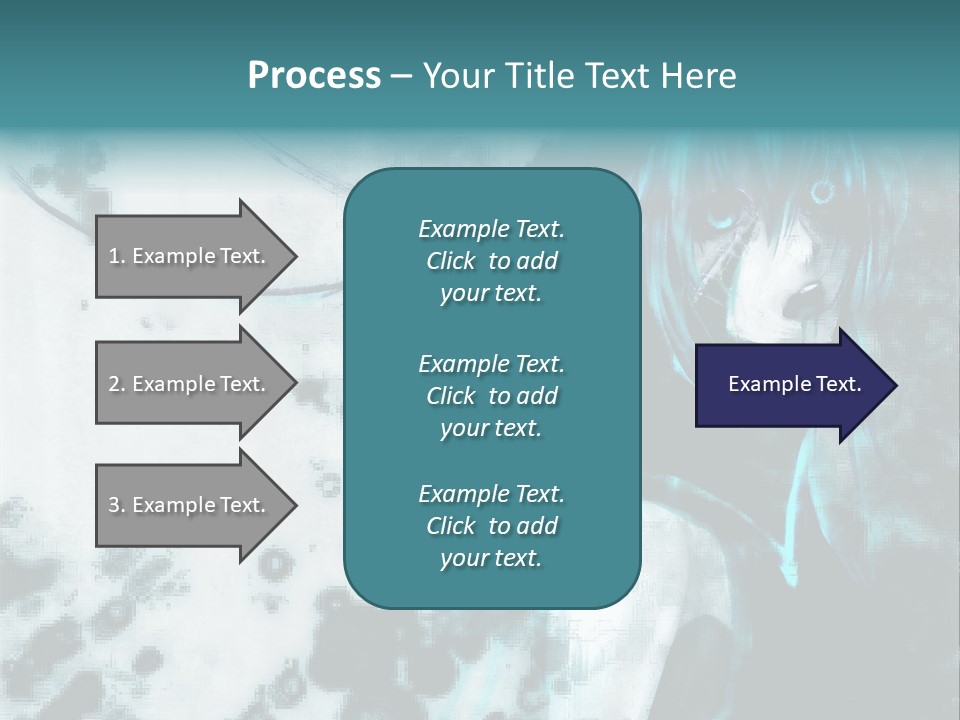 A Woman With Blue Hair Is Standing In Front Of A Black And White Background PowerPoint Template