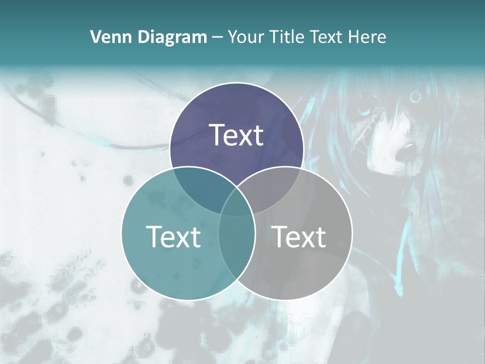 A Woman With Blue Hair Is Standing In Front Of A Black And White Background PowerPoint Template