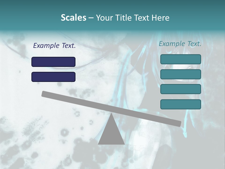 A Woman With Blue Hair Is Standing In Front Of A Black And White Background PowerPoint Template