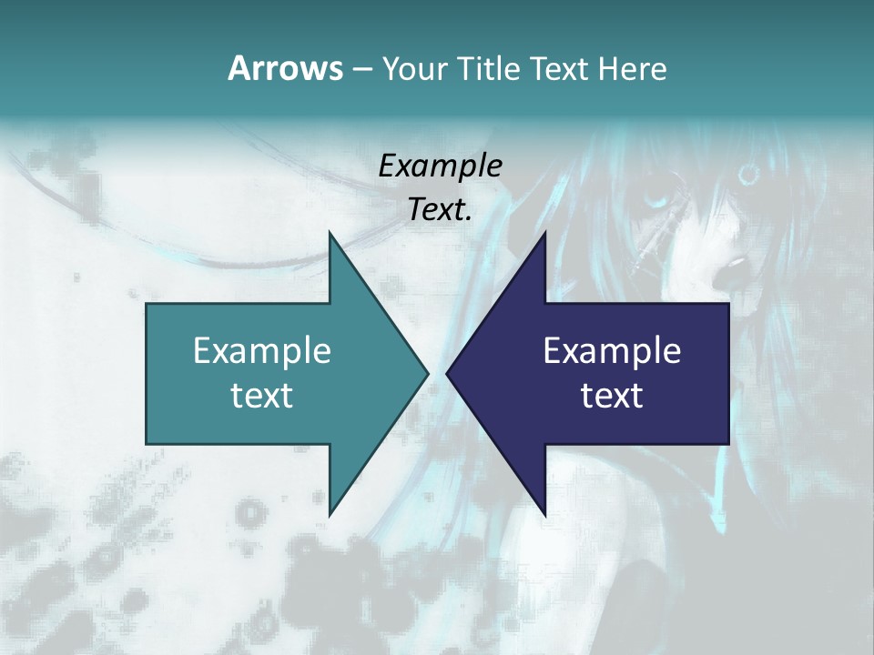 A Woman With Blue Hair Is Standing In Front Of A Black And White Background PowerPoint Template